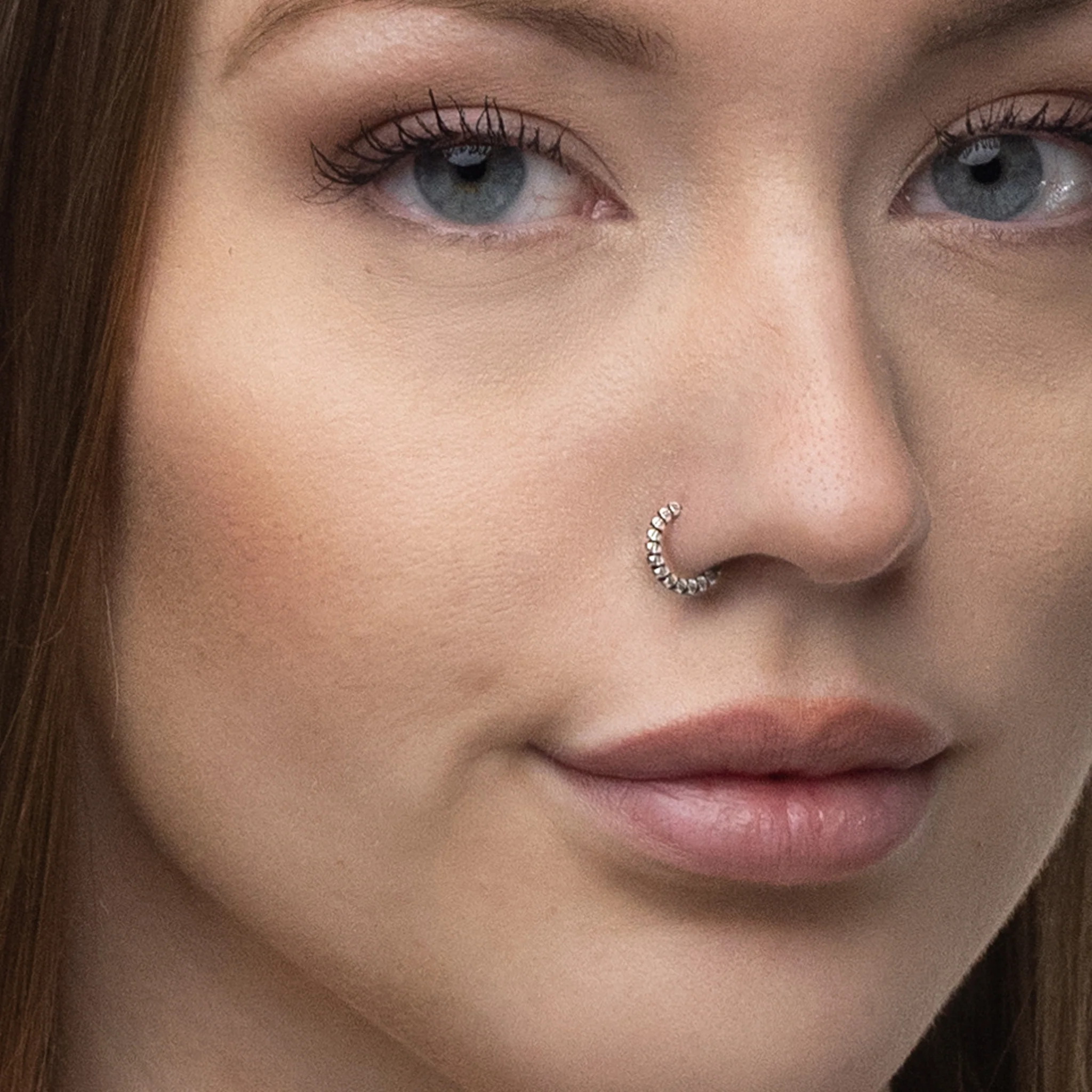 Silver Nose Ring, Segmented Design - Image 4