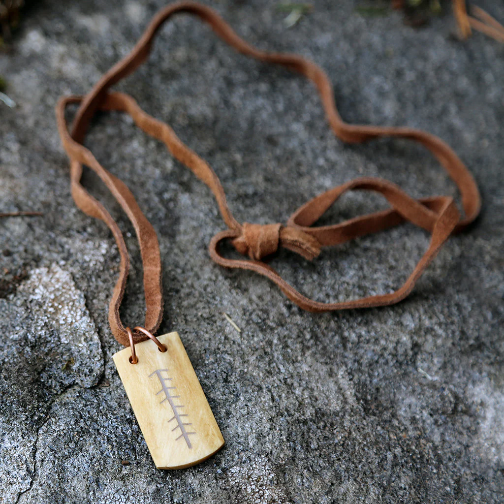 Stacked Tiwaz Amulet, Bone - Image 3