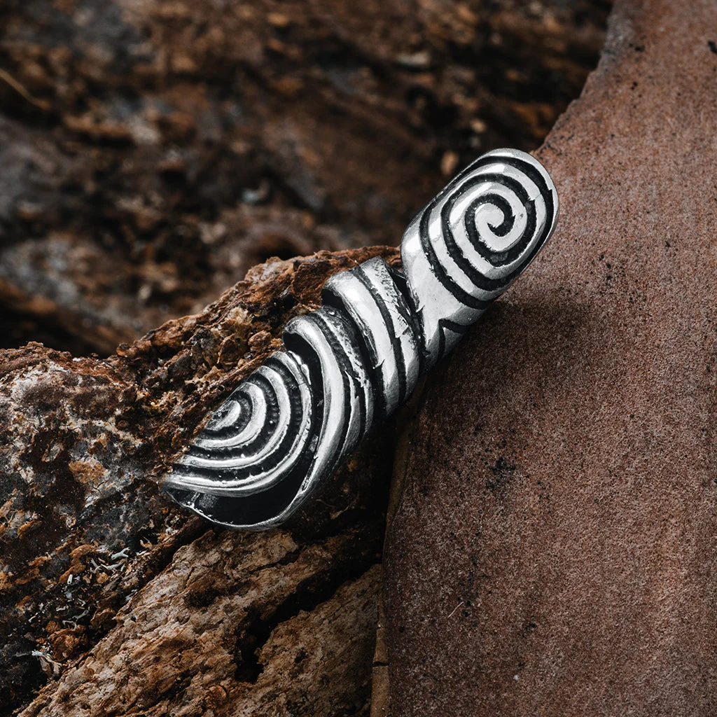 Sun Spiral Beard Ring, Silver - Image 2