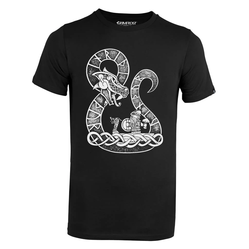 Premium T-shirt, Thor vs Jormungandr, Black - Image 2