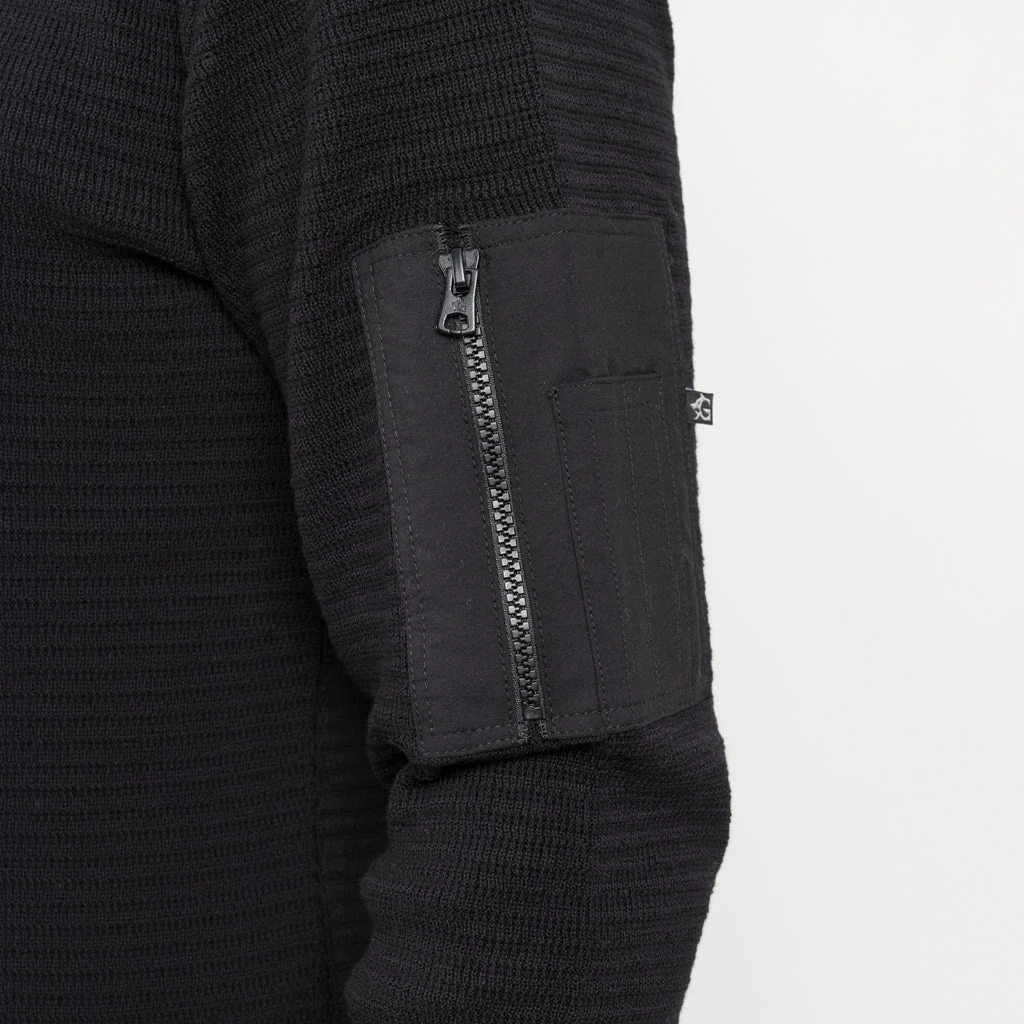 Tactical Sweater, Black Cotton - Image 3