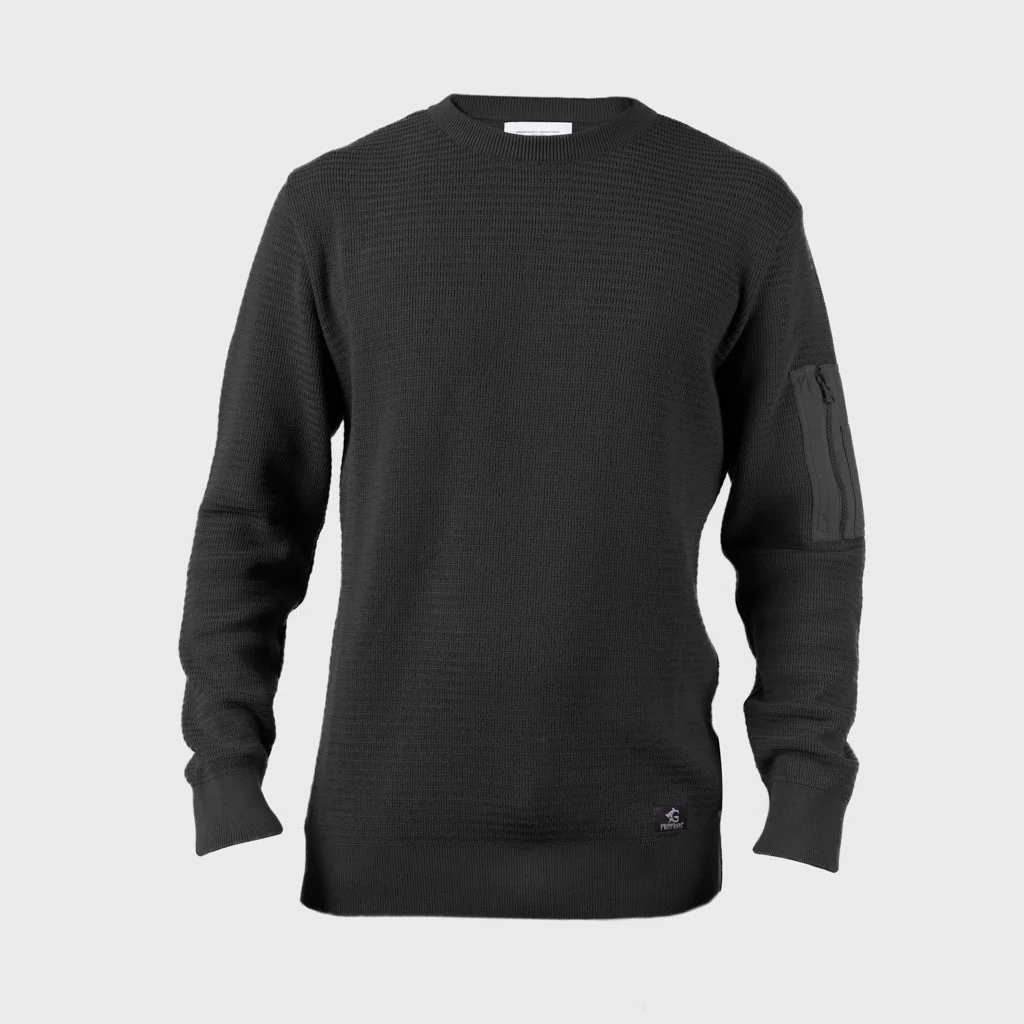 Tactical Sweater, Black Cotton - Image 4