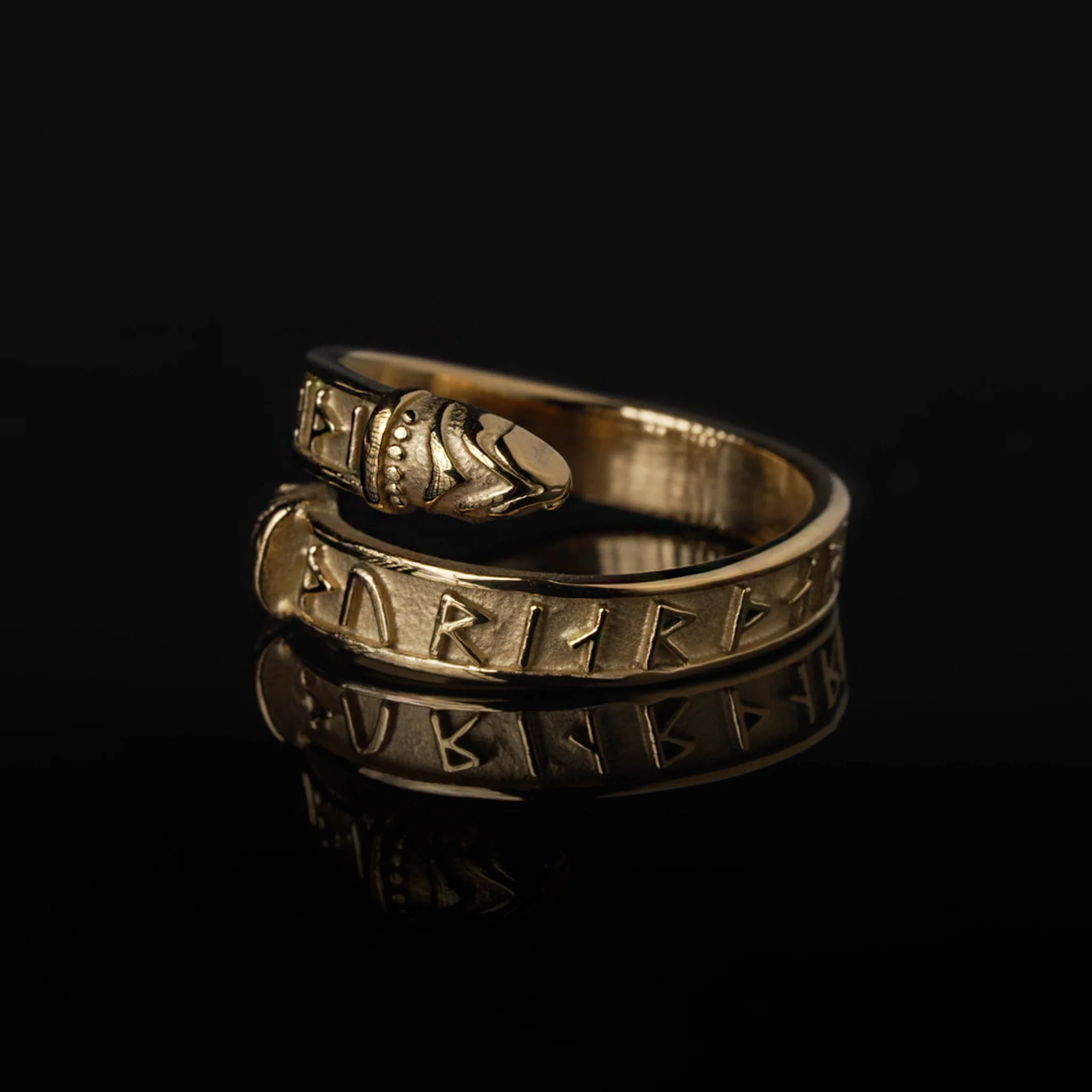 Thor Lindworm Ring, Gold Plated - Image 2