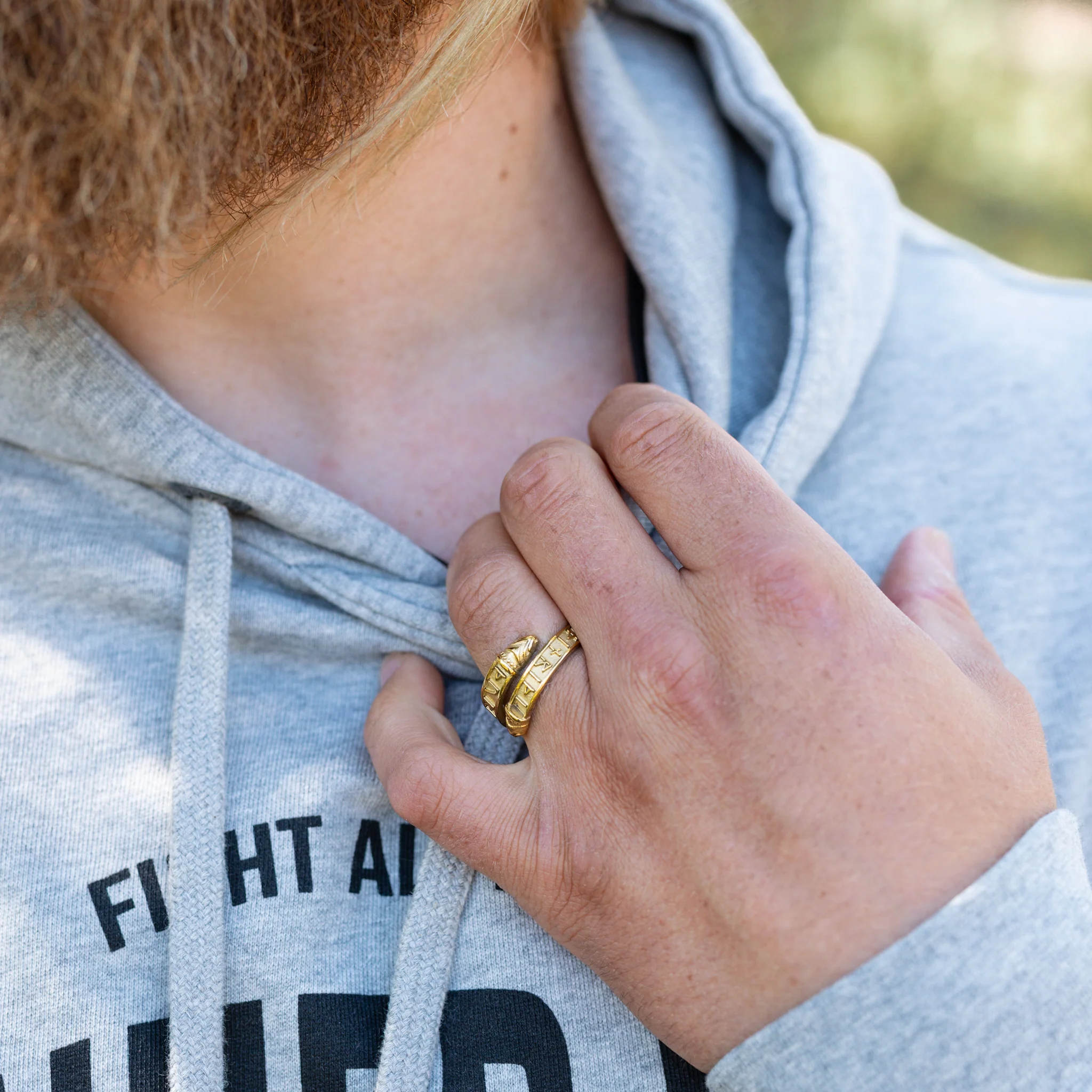 Thor Lindworm Ring, Gold Plated - Image 3