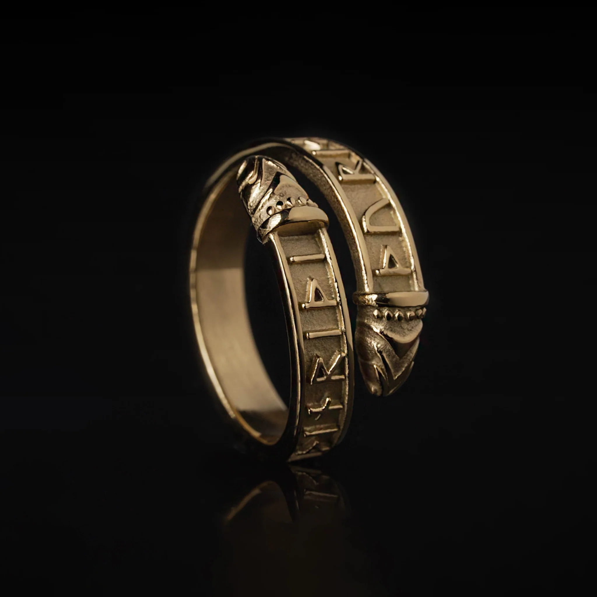 Thor Lindworm Ring, Gold Plated - Image 4