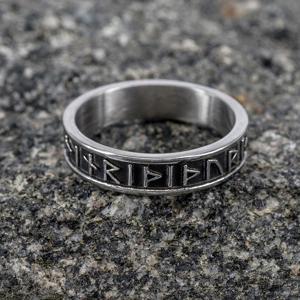 Thor Rune Band Ring, Stainless Steel - Image 2