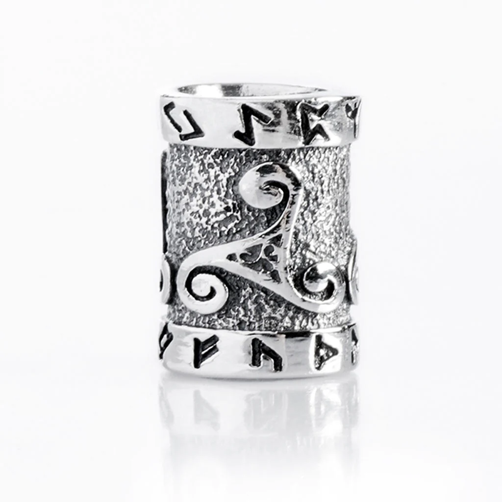 Triskele Beard Bead, Silver - Image 2