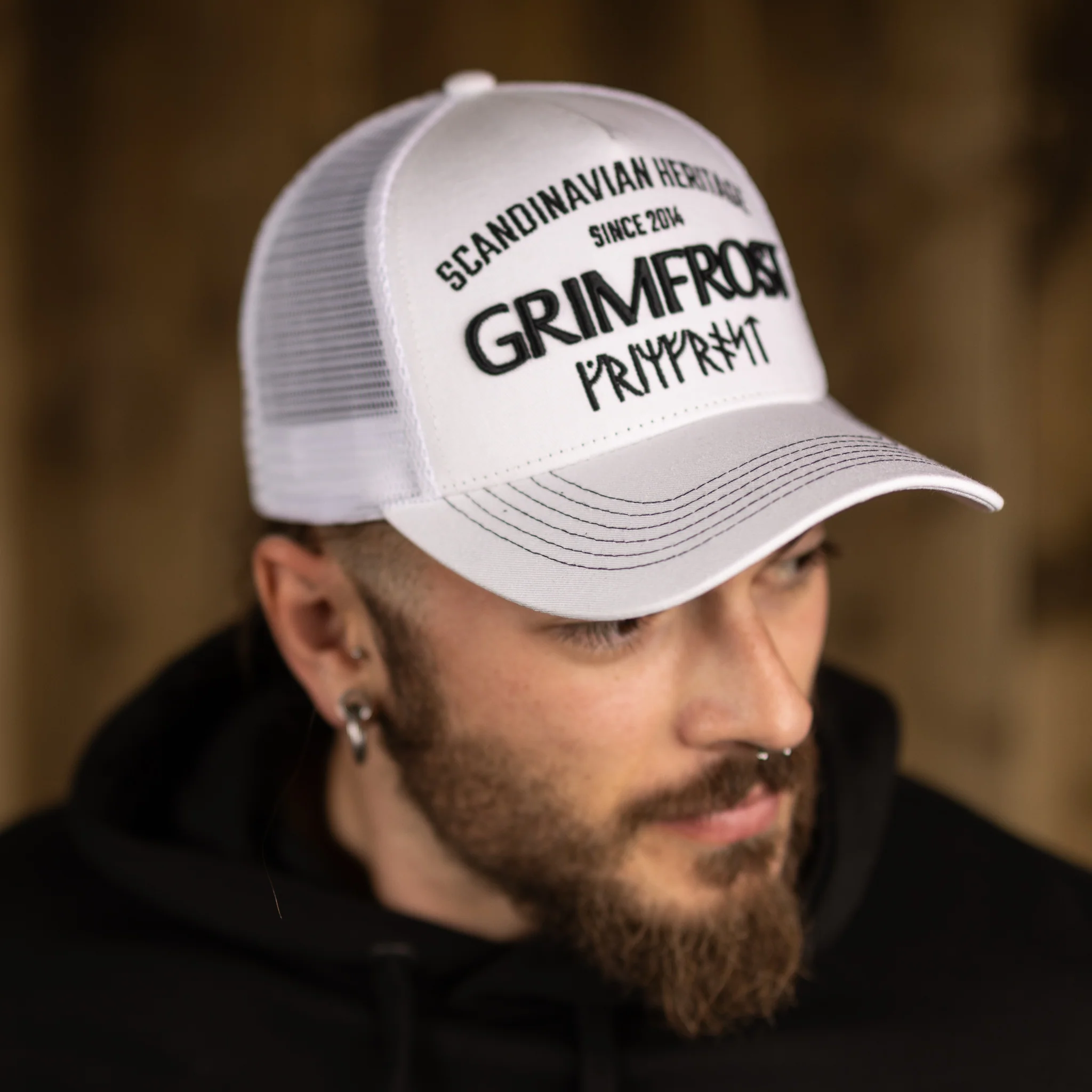 Trucker Cap, Scandinavian Heritage, White - Image 2