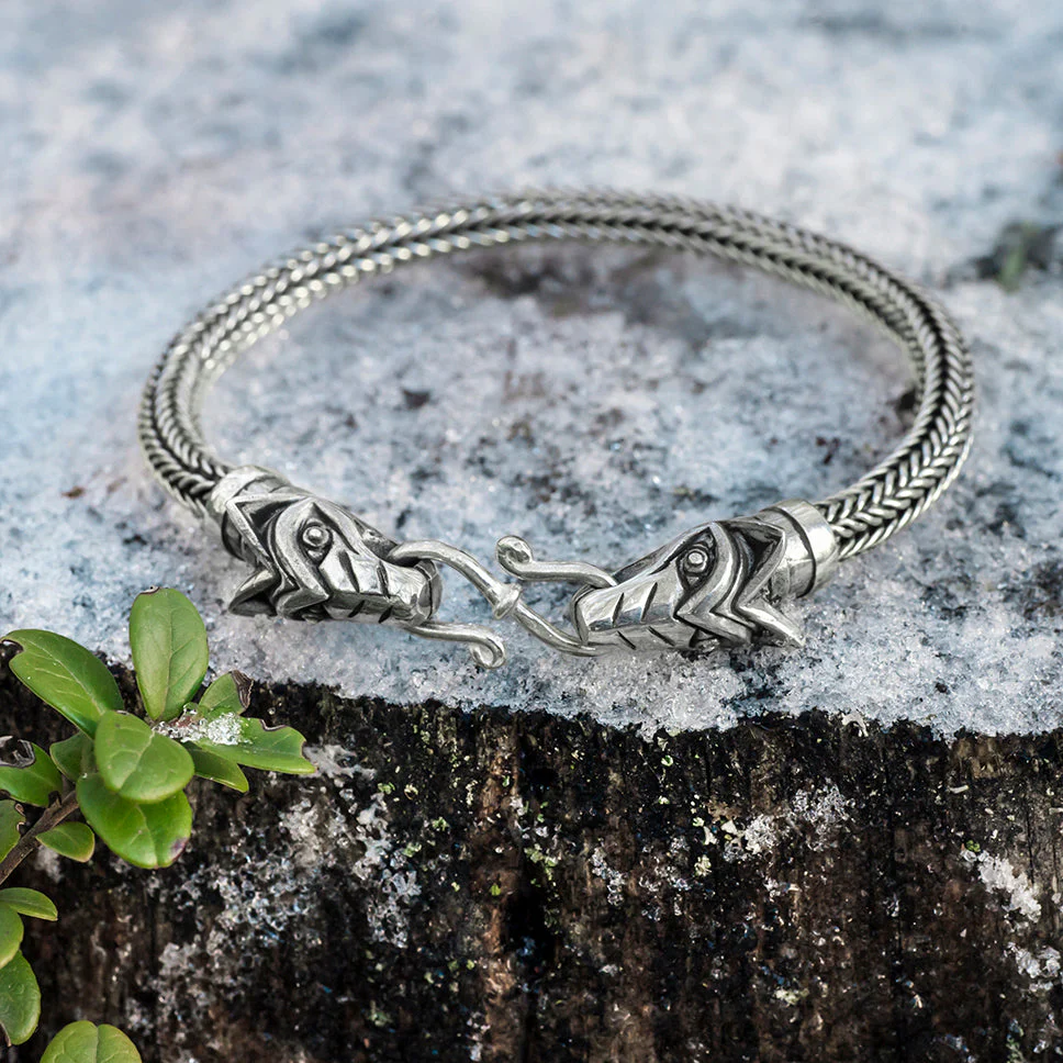 Valhalla Wolf Bracelet, Silver - Image 2