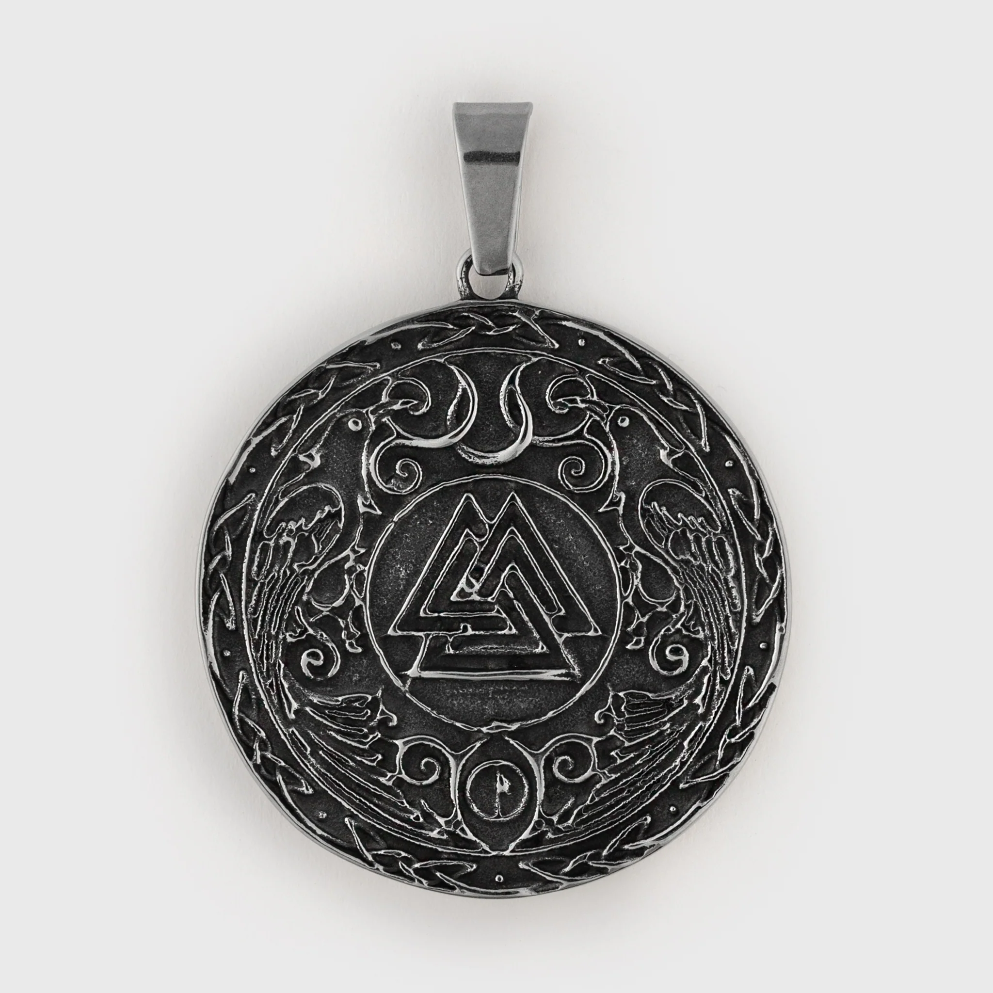 Valknut Amulet, Stainless Steel - Image 2