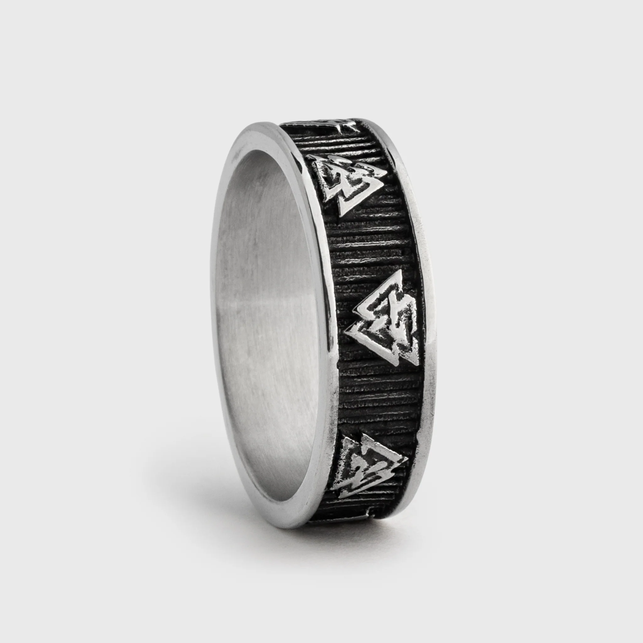 Valknut Band Ring, Stainless Steel - Image 2