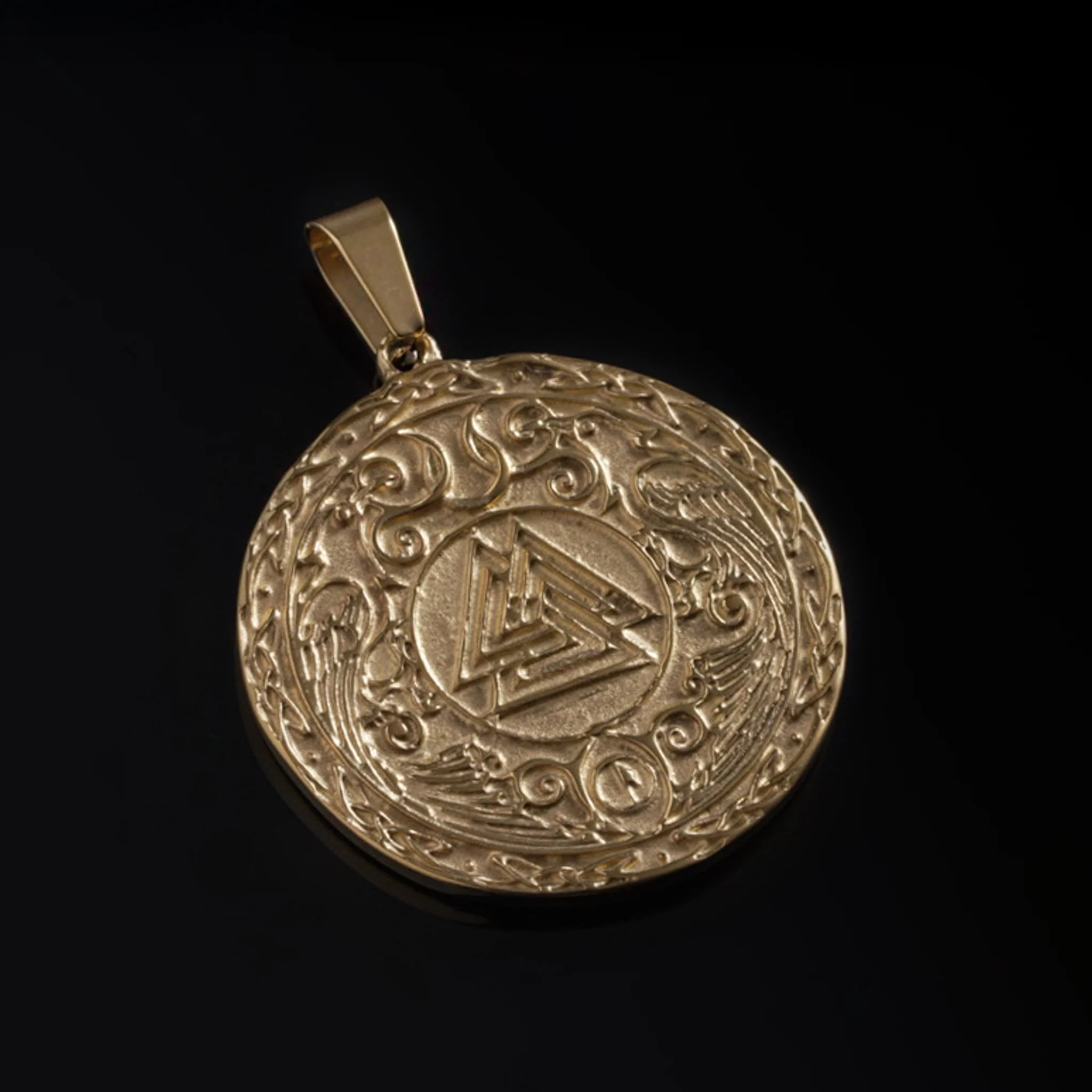 Valknut Pendant, Gold Plated - Image 4