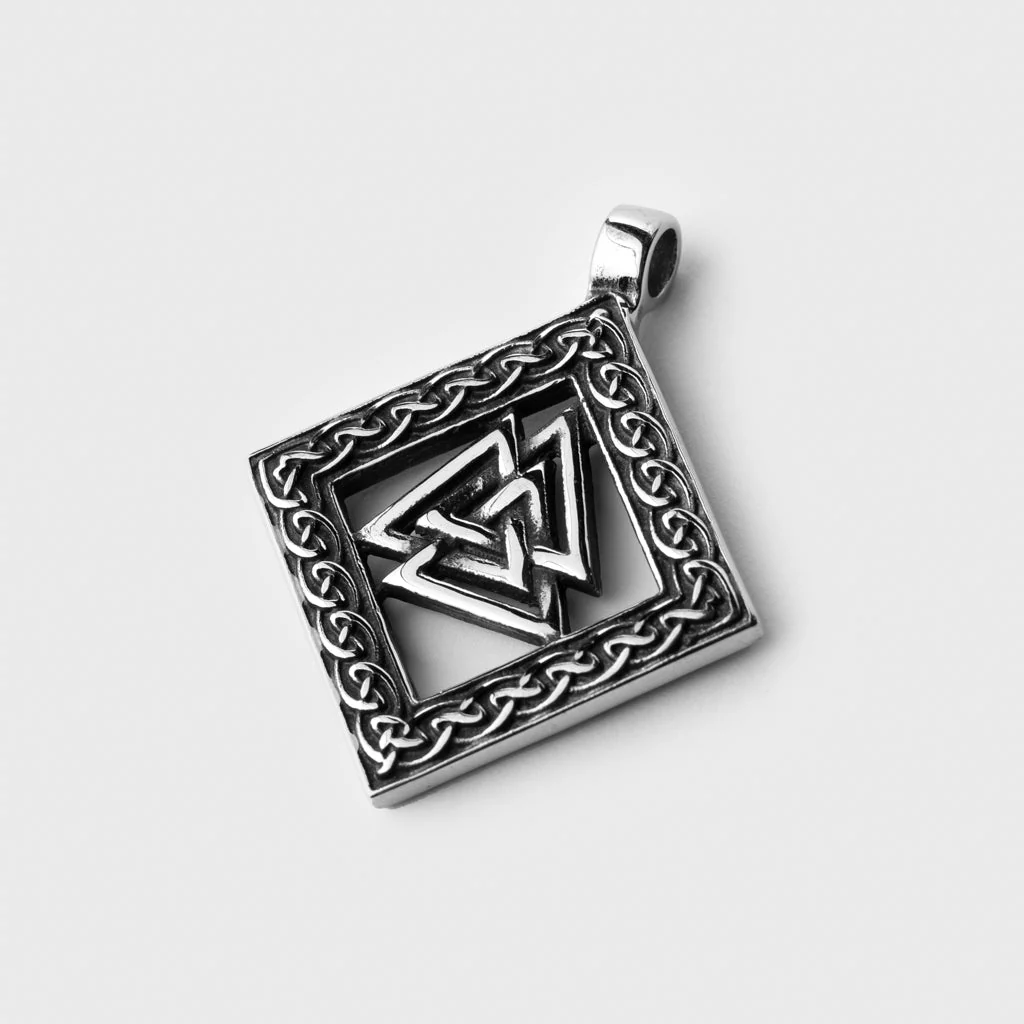 Valknut Pendant, Stainless Steel - Image 2