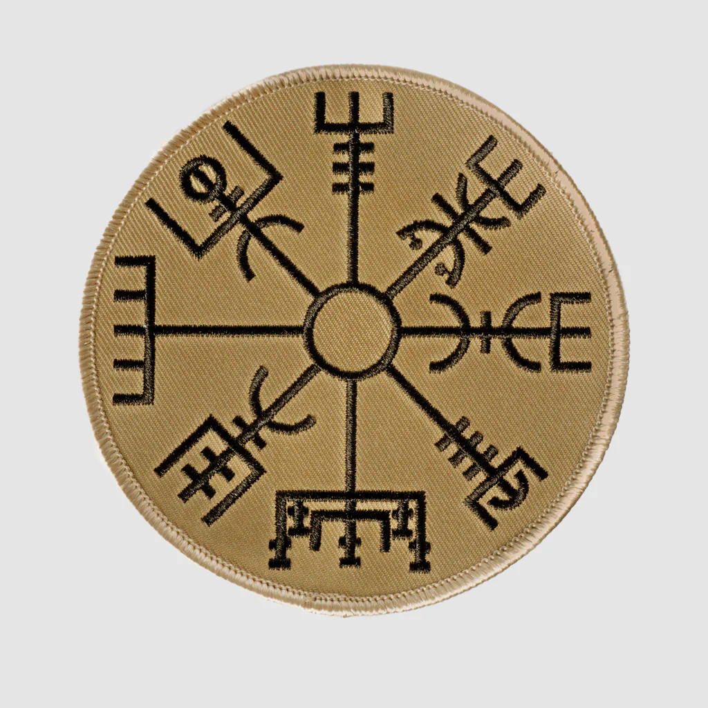 Vegvisir Patch, Embroidered, Desert