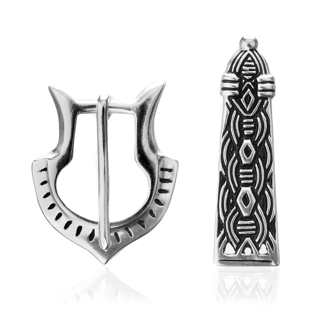 Viking Belt Fittings, Silvered Bronze