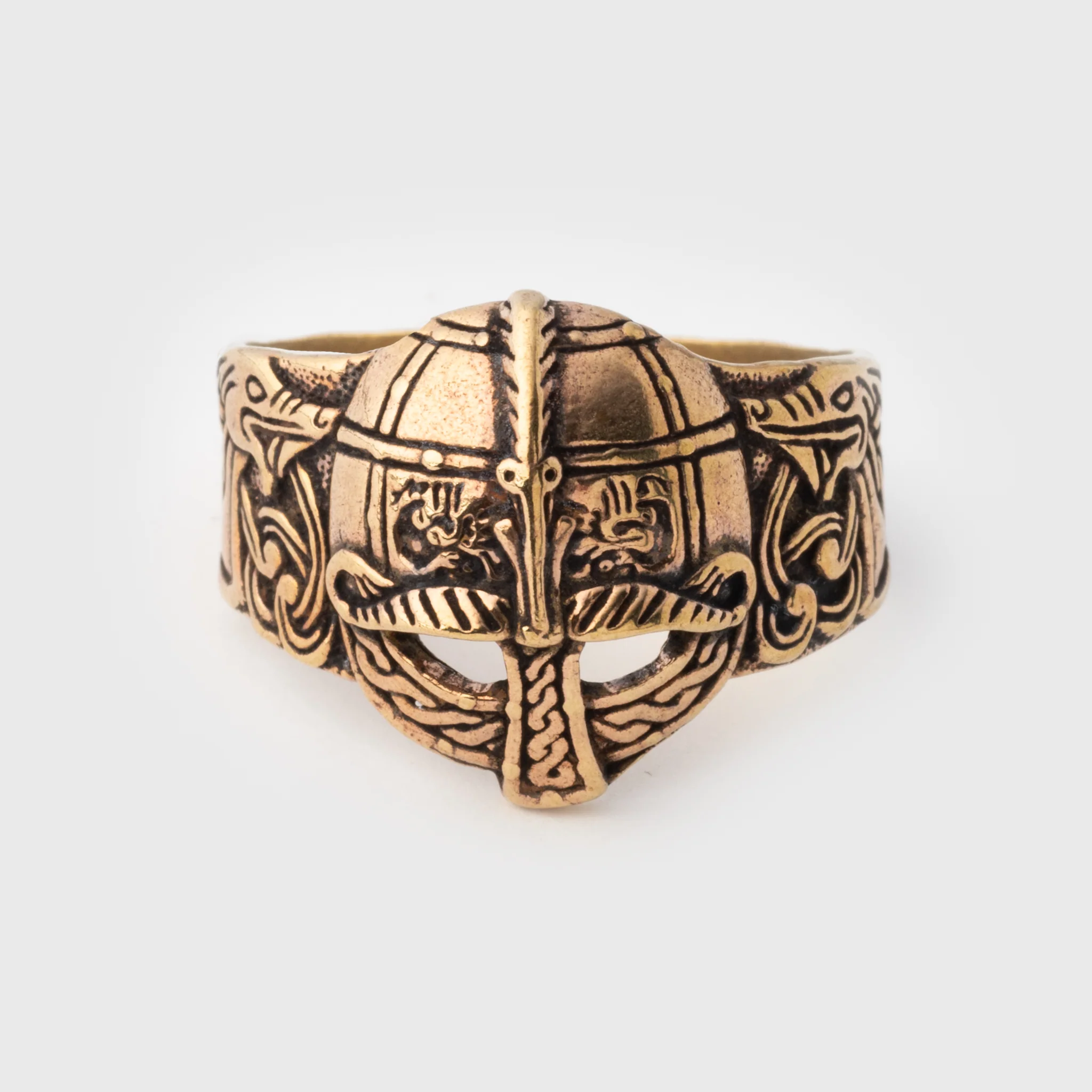 Viking Helmet Ring, Bronze - Image 2