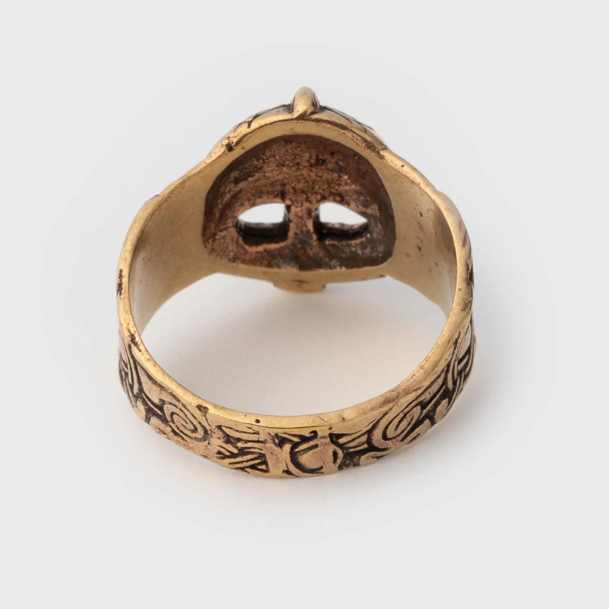 Viking Helmet Ring, Bronze - Image 4
