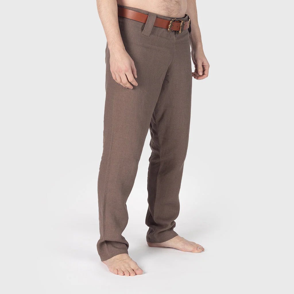 Viking Linen Trousers, Brown - Image 3