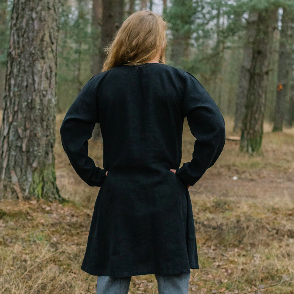 Viking Linen Tunic, Black - Image 3
