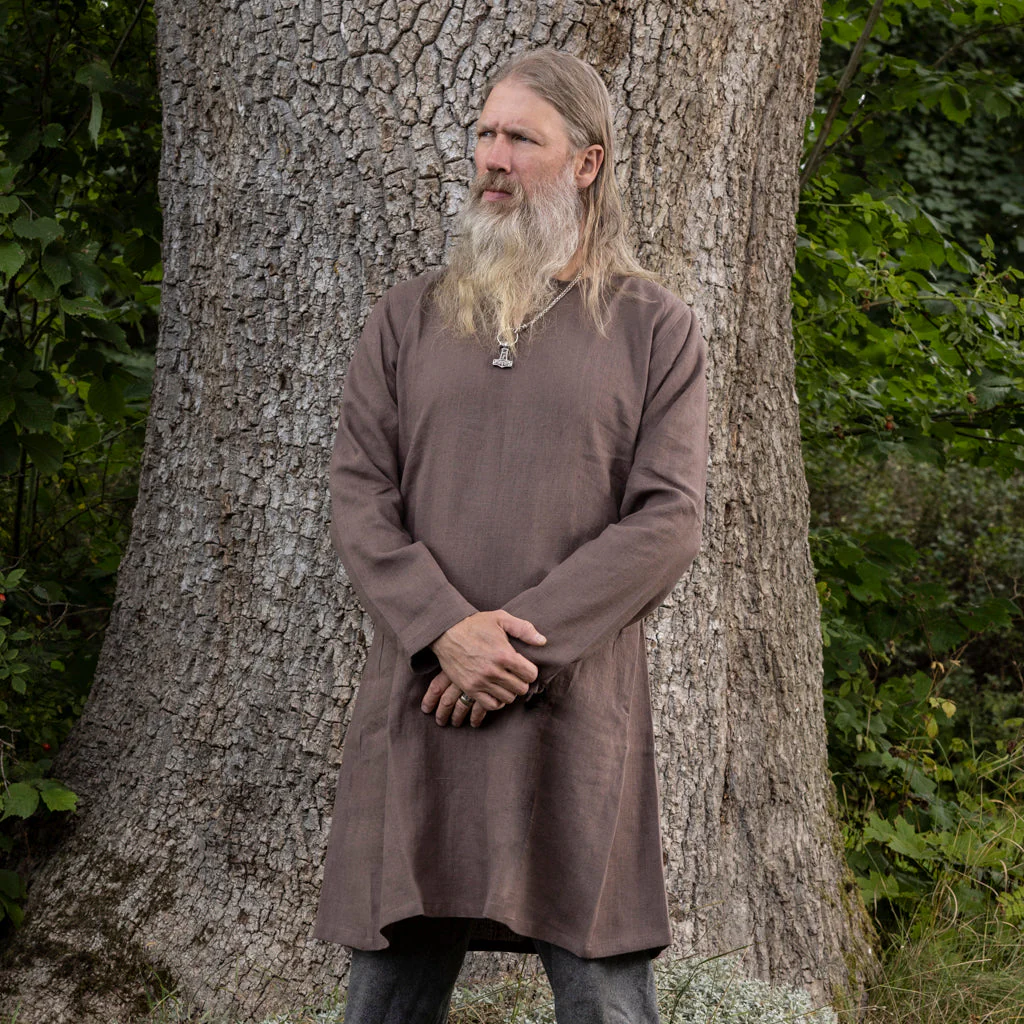 Viking Linen Tunic, Brown - Image 3