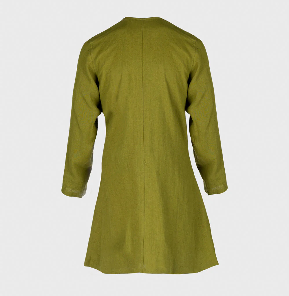 Viking Linen Tunic, Green - Image 4