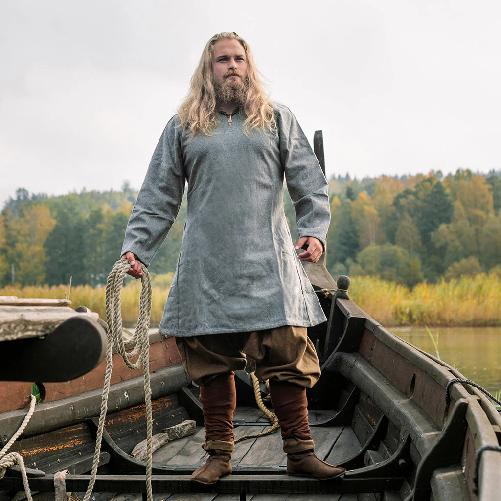 Viking Wool Tunic, Grey - Image 2