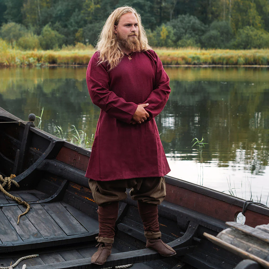 Viking Wool Tunic, Red - Image 2