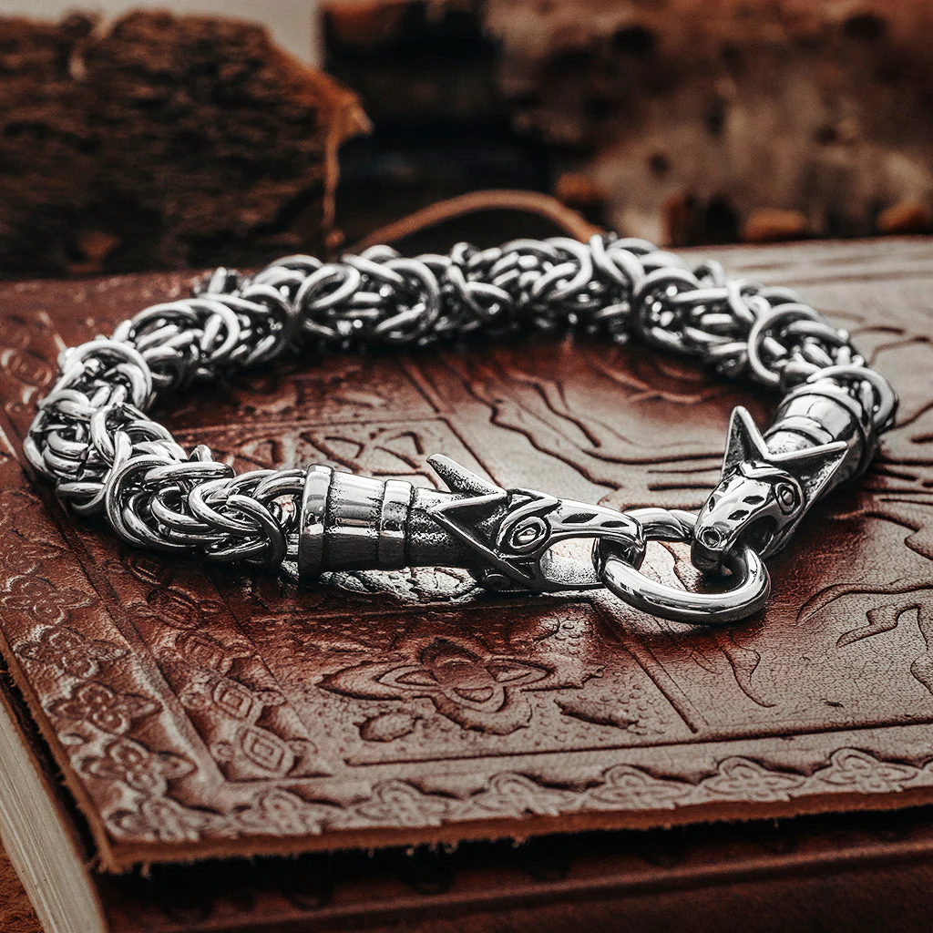 Wolf King Chain Bracelet, Stainless Steel