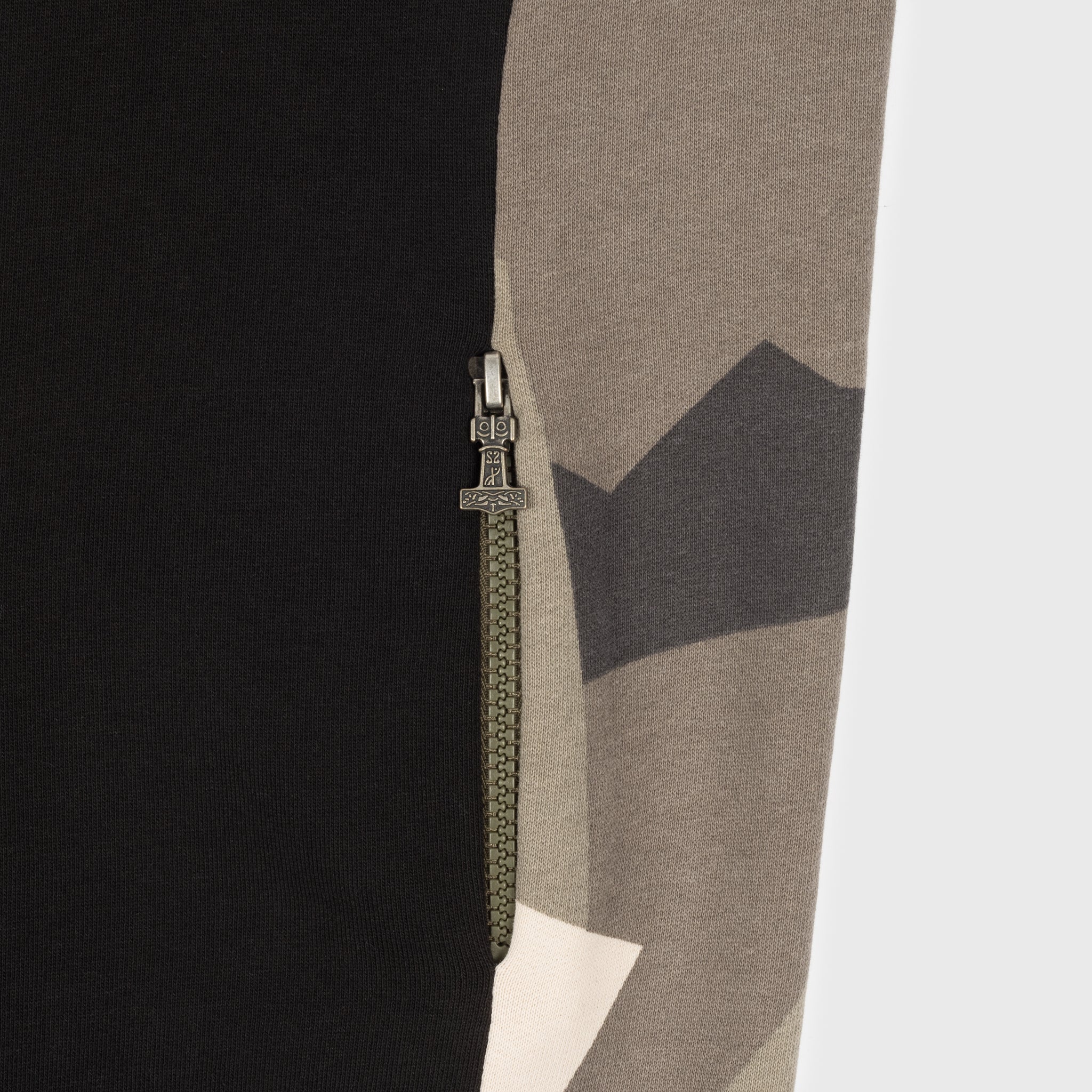 Women's Hoodie Half-Zip, Black and Camo - Image 11