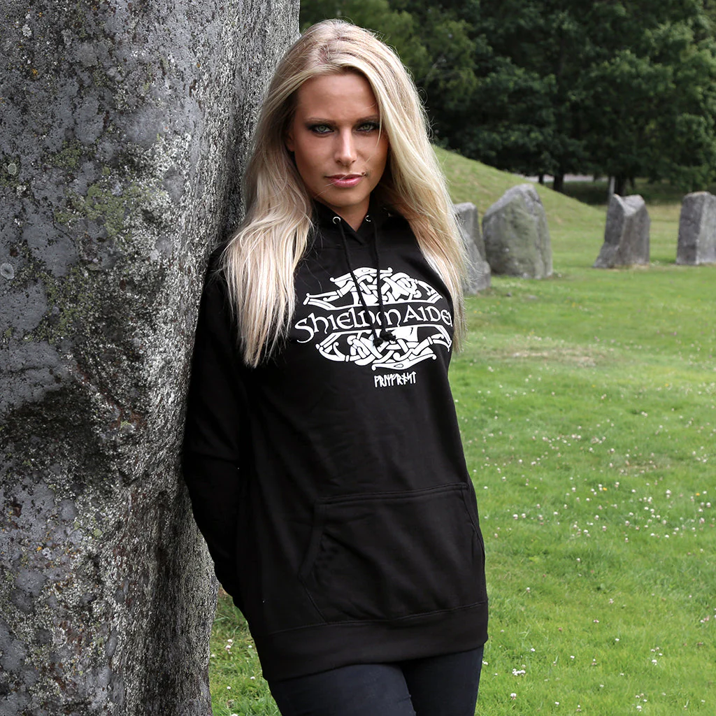 Women's Premium Hoodie, Shieldmaiden, Black - Image 3