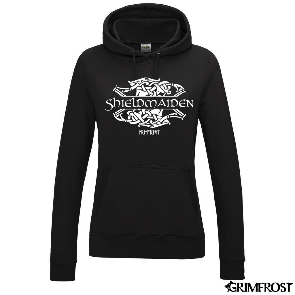 Women's Premium Hoodie, Shieldmaiden, Black - Image 4