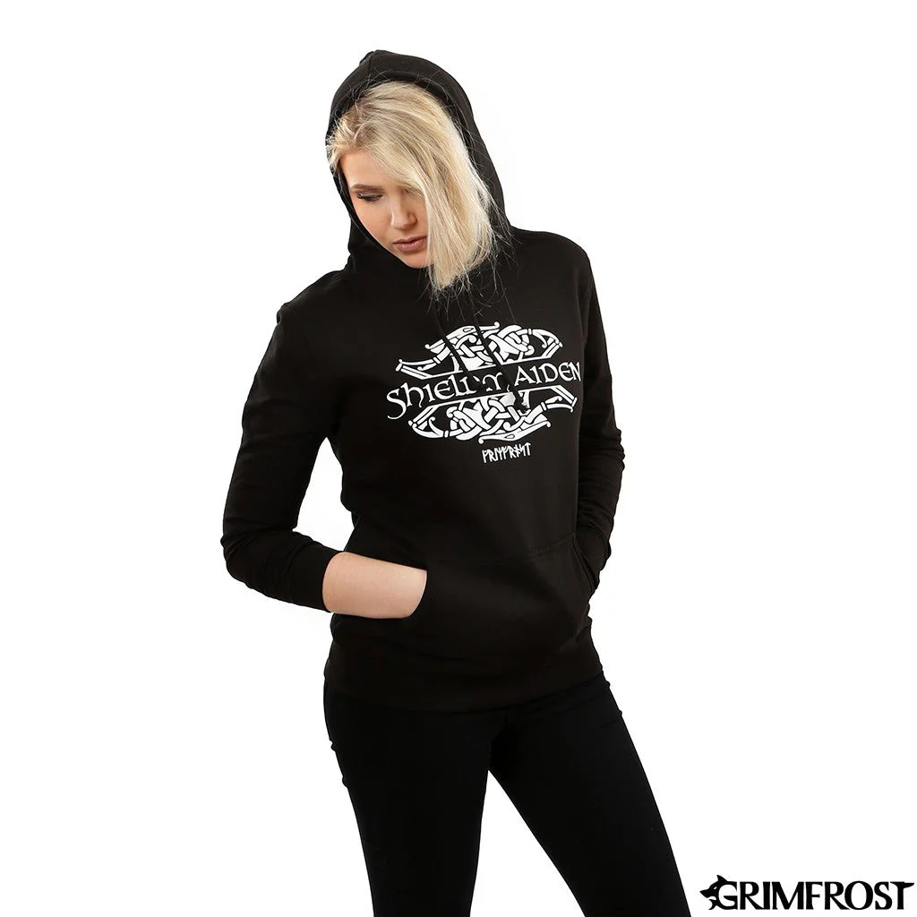 Women's Premium Hoodie, Shieldmaiden, Black - Image 5