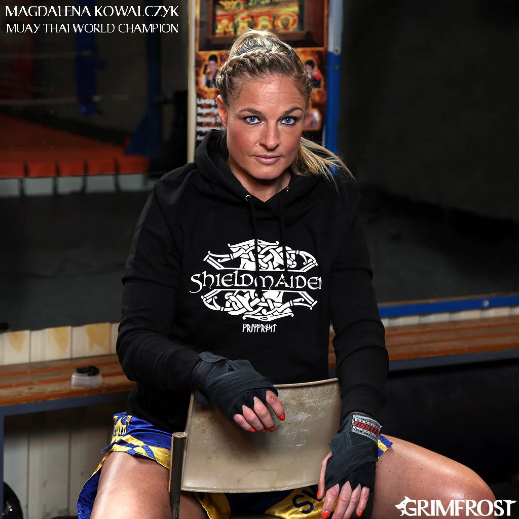 Women's Premium Hoodie, Shieldmaiden, Black - Image 6