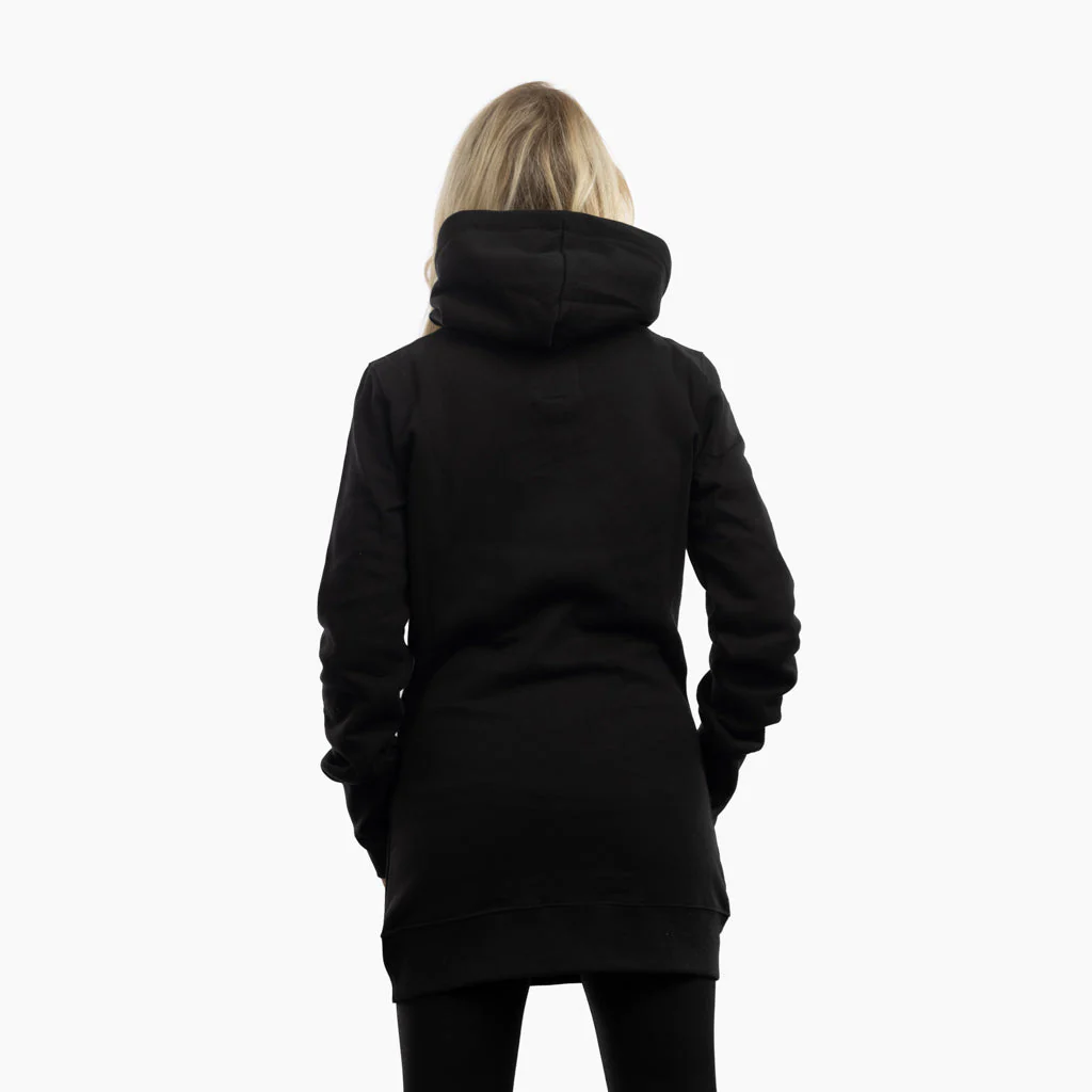 Women's Premium Longline Hoodie, Grimfrost, Black - Image 2