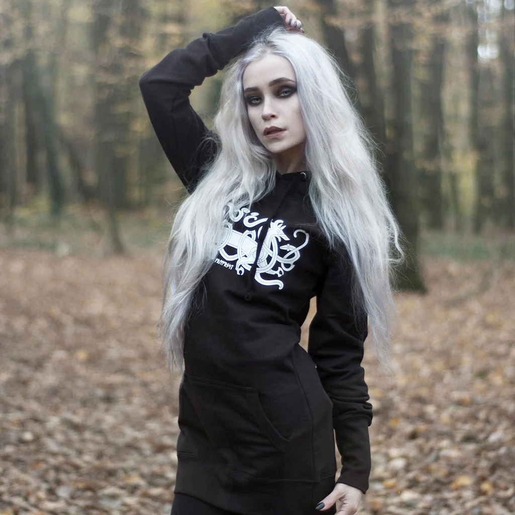 Women's Premium Longline Hoodie, Hjortr, Black - Image 2