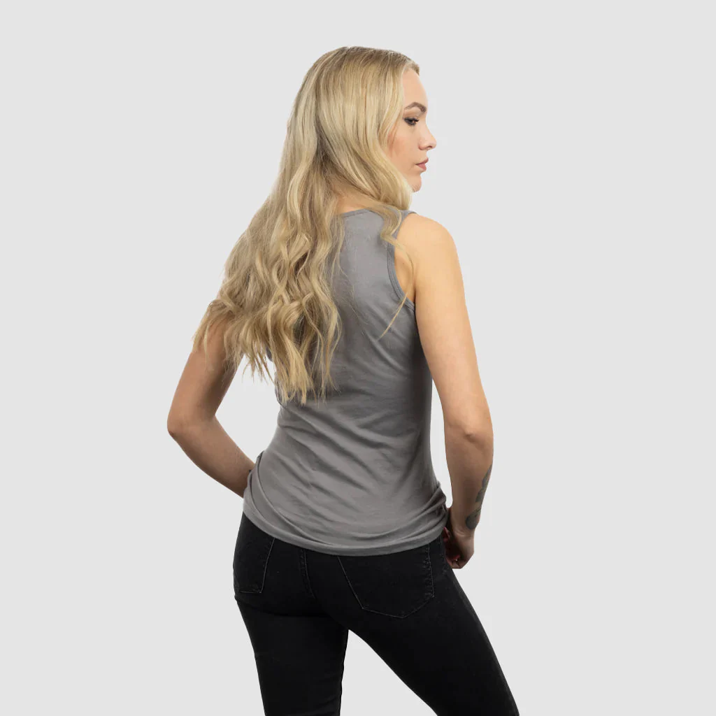 Women's Premium Tank Top, Clan Helmet, Grey - Image 2