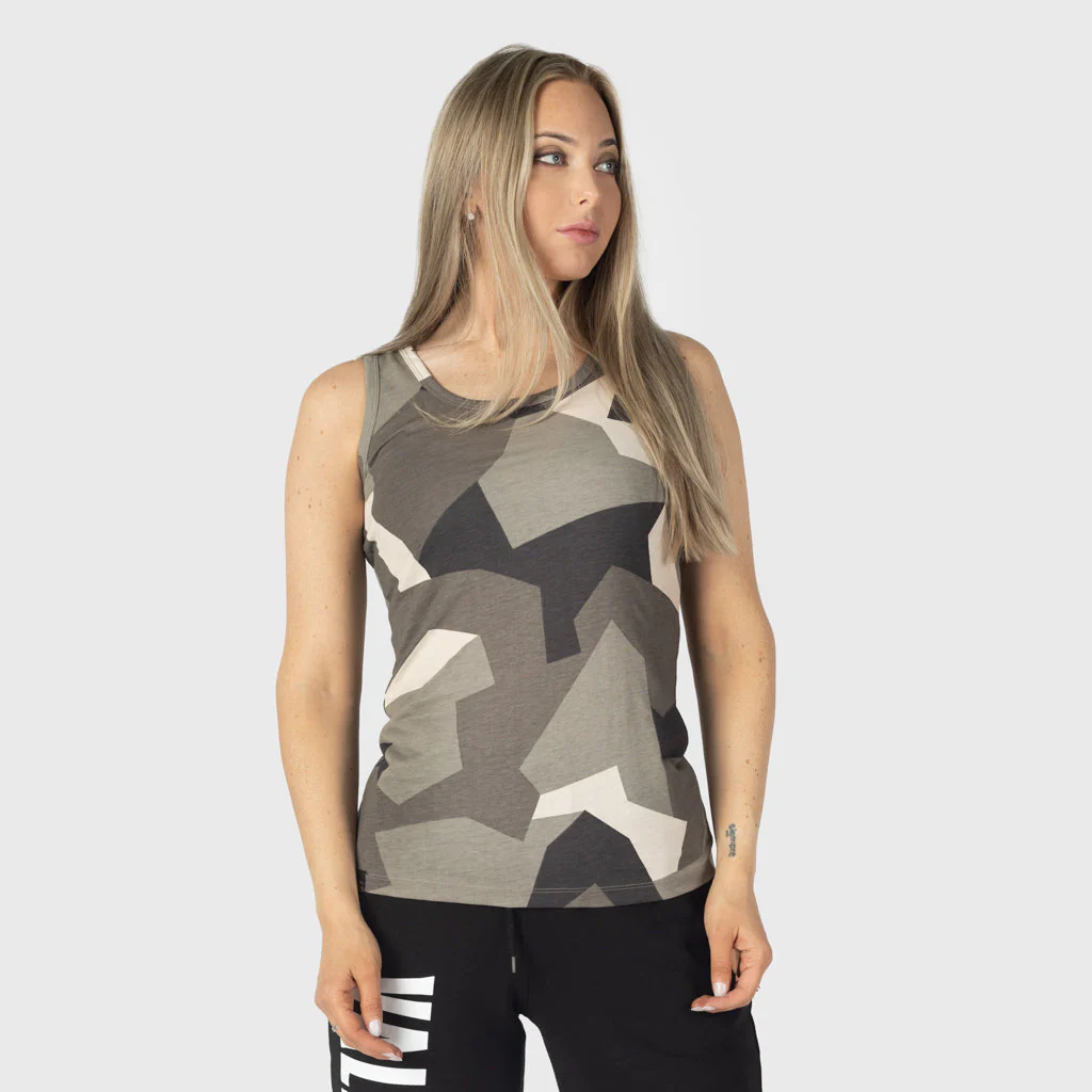 Women's Premium Tank Top, Grimfrost, M90 Brown Camo