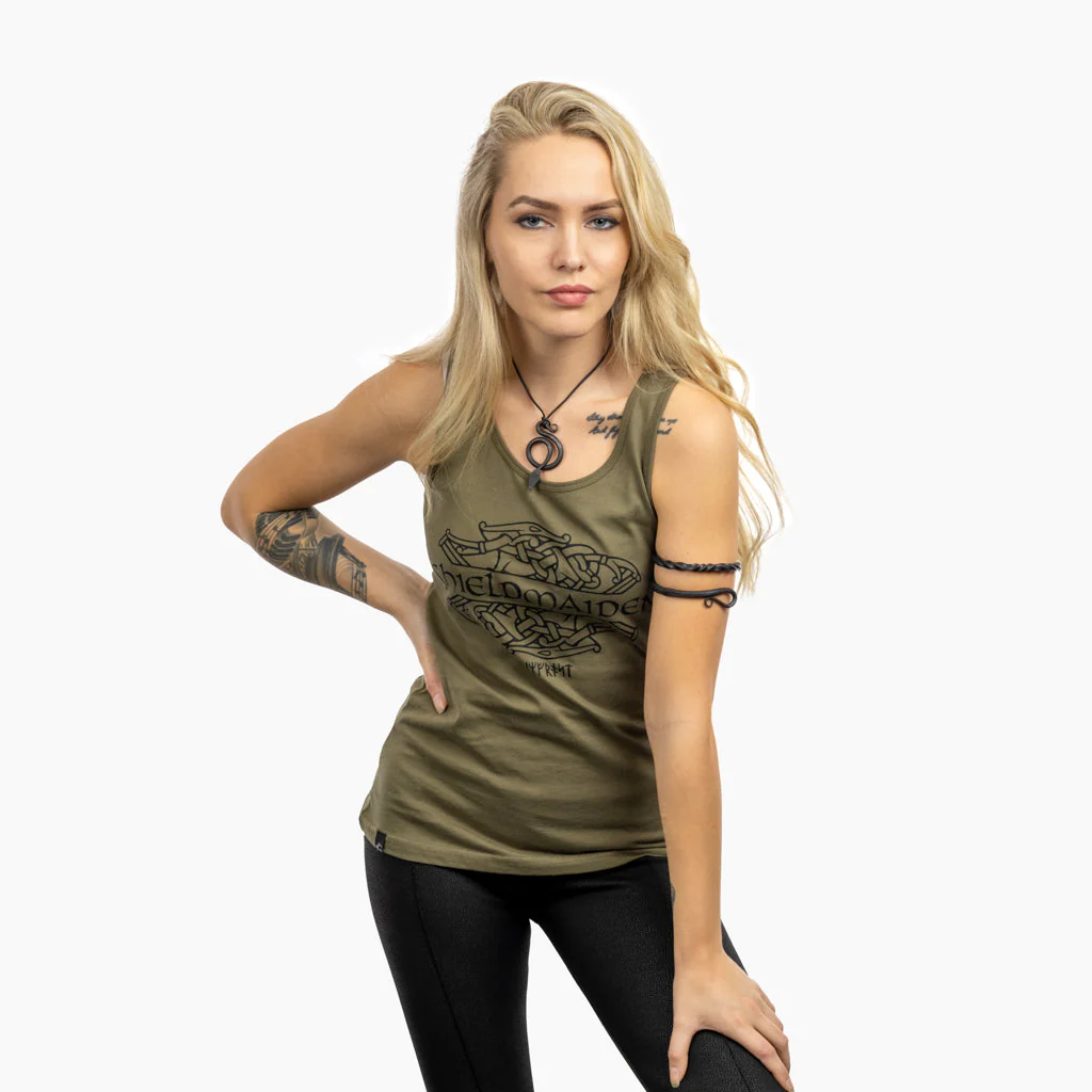 Women's Premium Tank Top, Shieldmaiden, Green