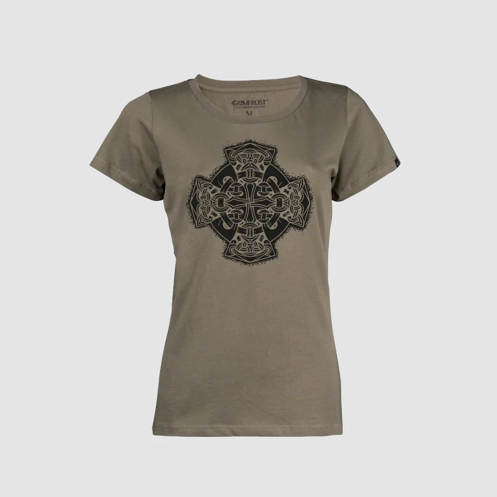 Women's Premium T-shirt, Mjolnir Wheel, Green - Image 2