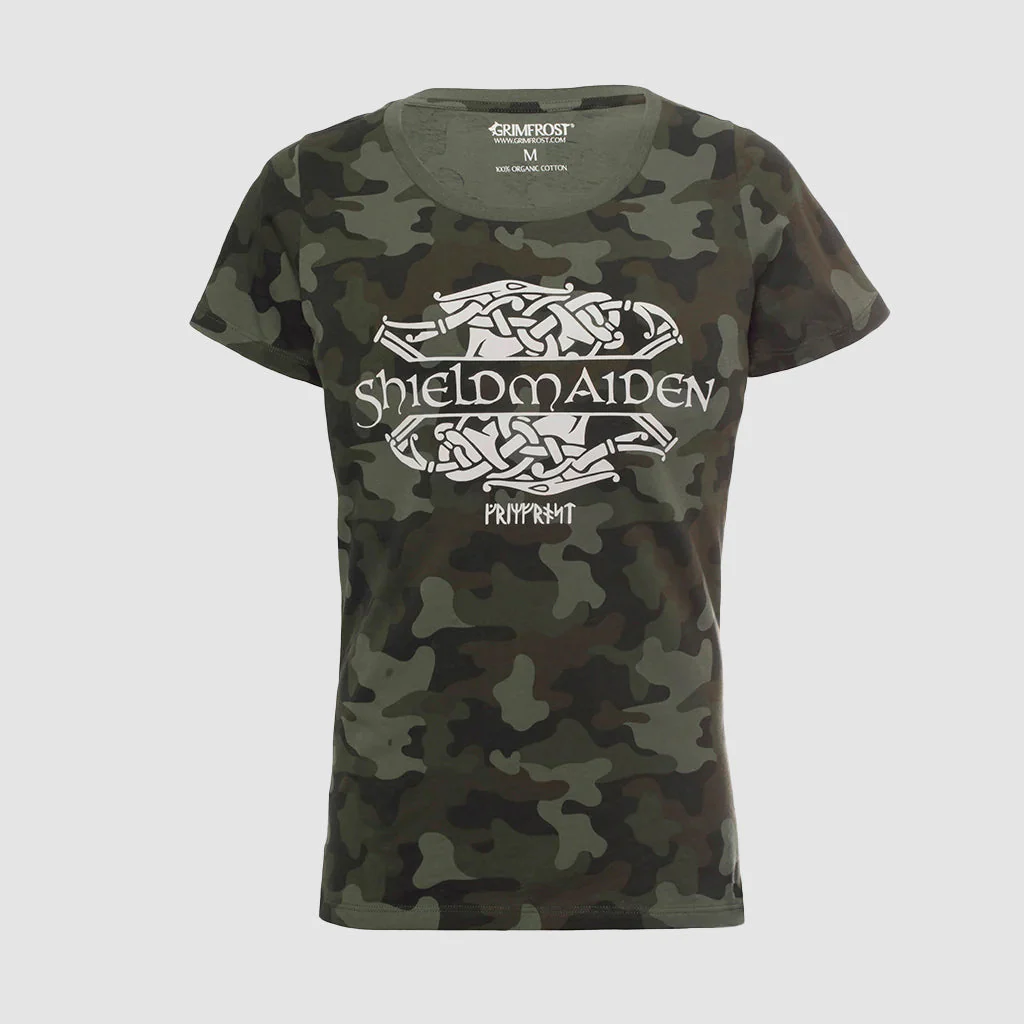 Women's Premium T-shirt, Shieldmaiden, Camo - Image 2