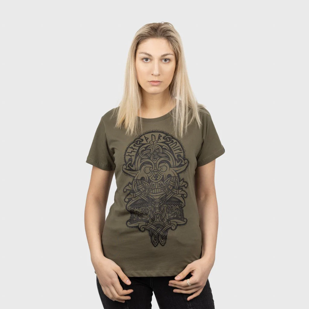 Women's Premium T-shirt, Thor Mask, Green