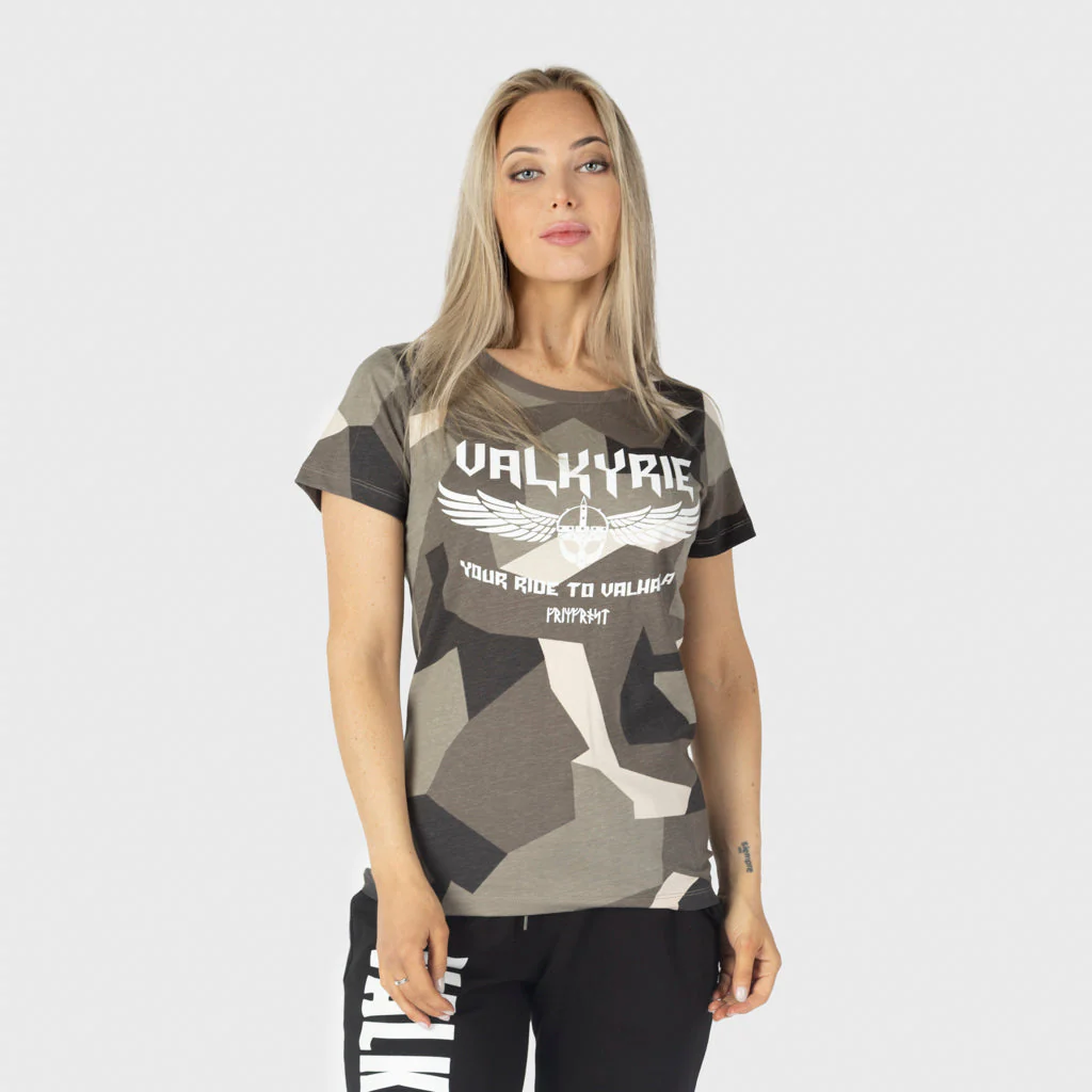 Women's Premium T-shirt, Valkyrie, M90 Brown Camo