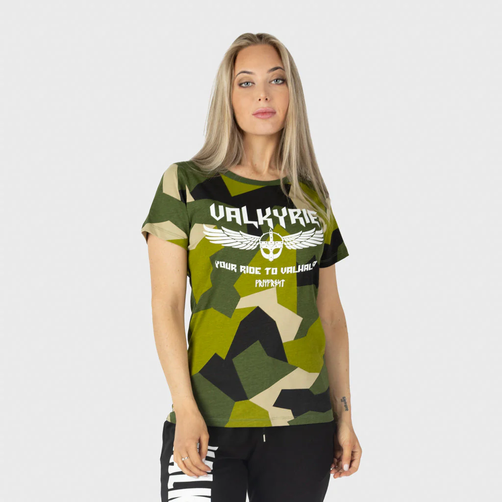 Women's Premium T-shirt, Valkyrie, M90 Green Camo