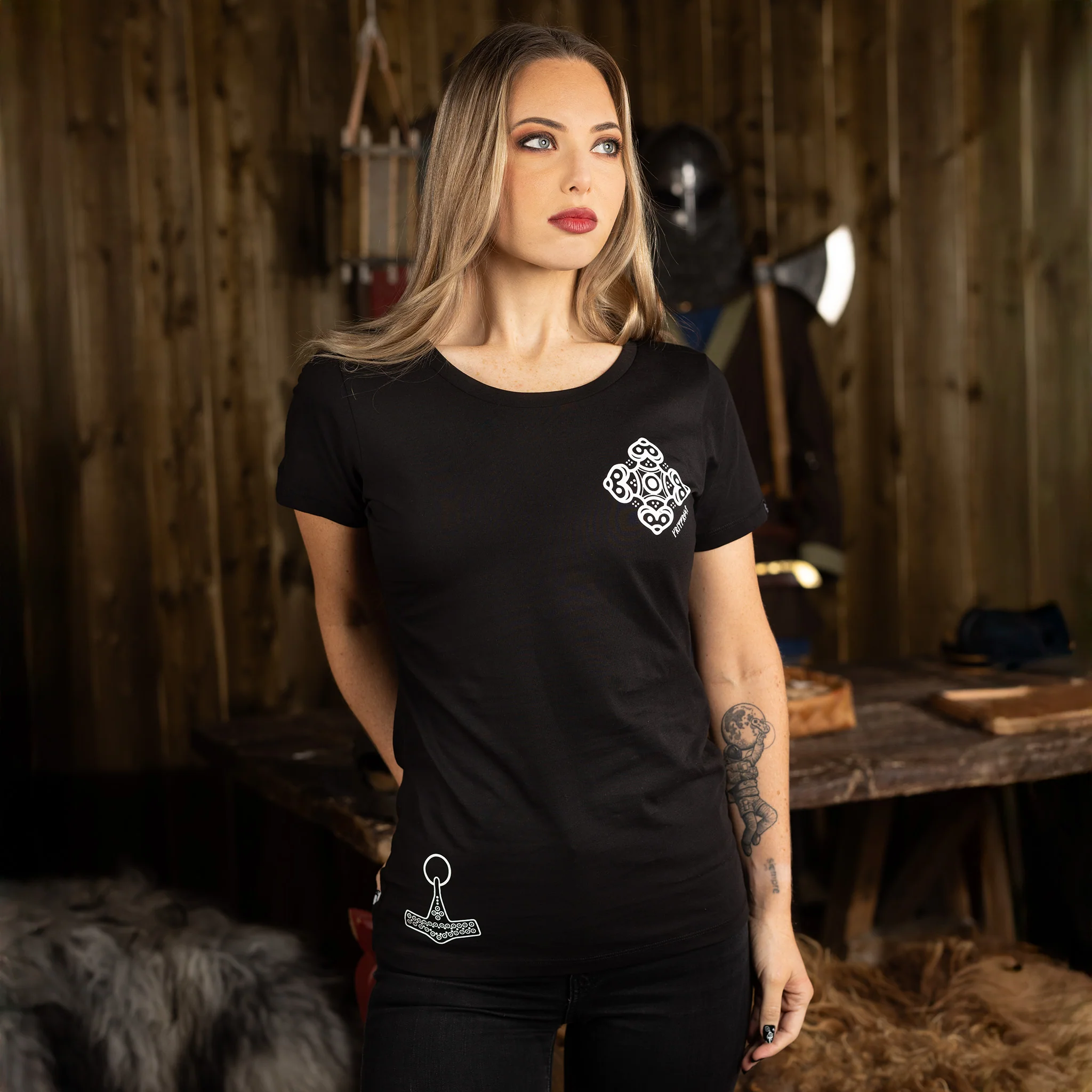 Women's Premium T-shirt, Volund, Black - Image 2
