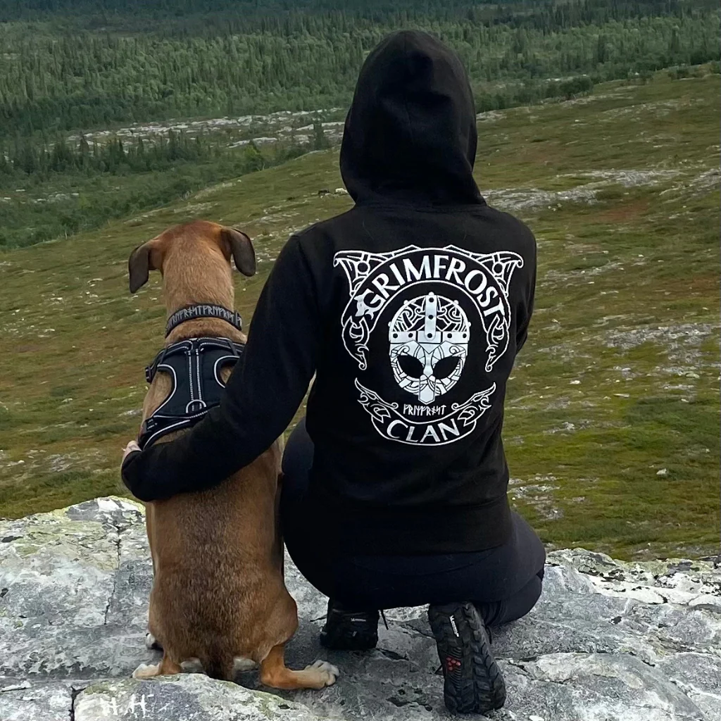 Women's Premium Zip Hoodie, Grimfrost Clan, Black - Image 2