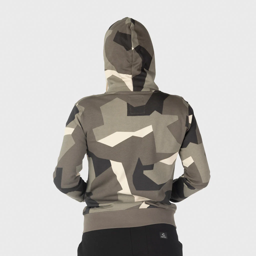 Women's Premium Zip Hoodie, Grimfrost, M90 Brown Camo - Image 2