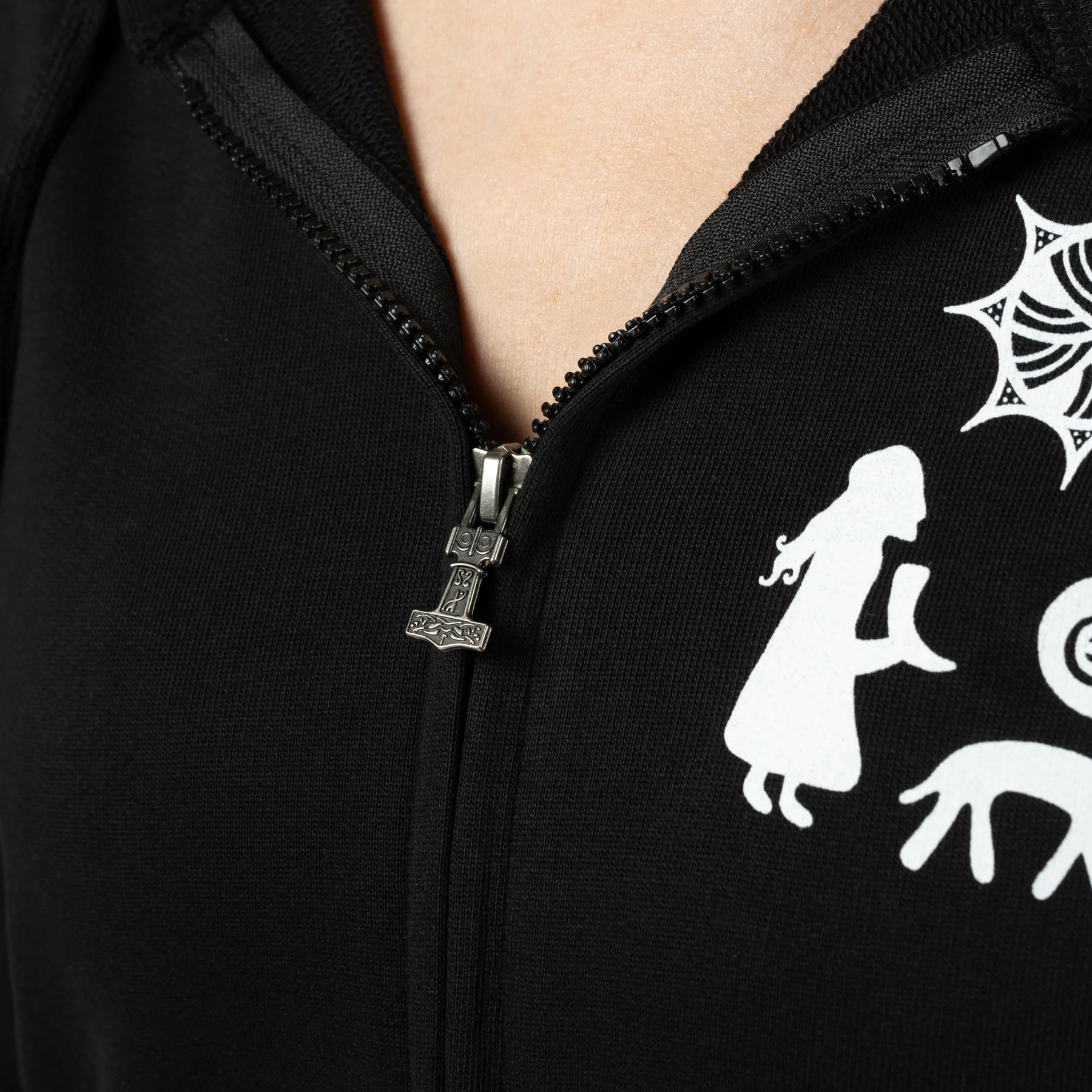 Women's Premium Zip Hoodie, Gute Stone, Black - Image 3