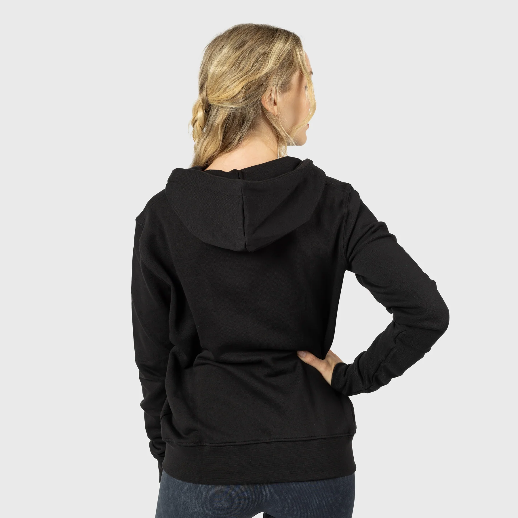 Women's Premium Zip Hoodie, Runic Ship, Black - Image 3
