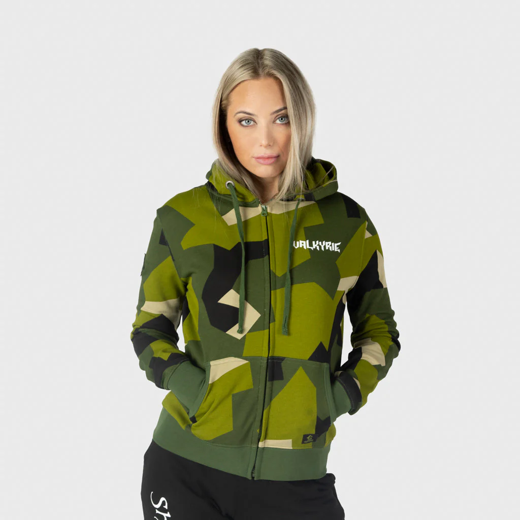 Women's Premium Zip Hoodie, Valkyrie, M90 Green Camo - Image 2