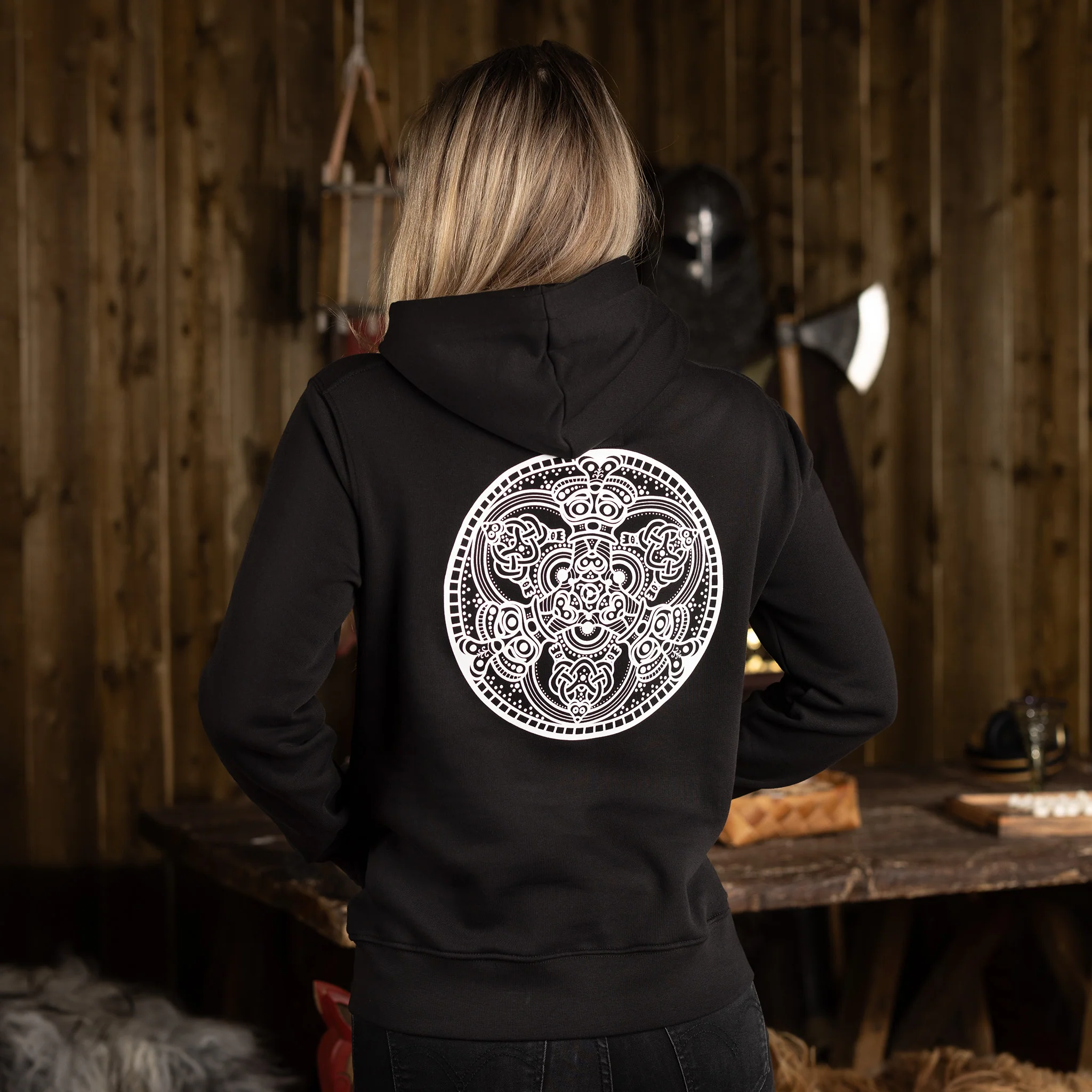 Women's Premium Zip Hoodie, Varby, Black - Image 2